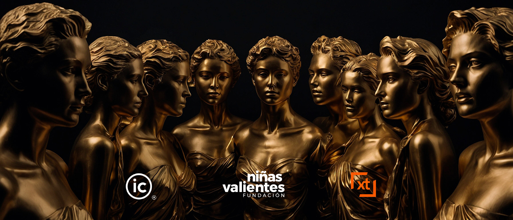 Chilenas Monumentales — monumentos de bronce junto a iCreate, Niñas Valientes y xt